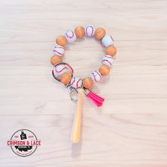 Baseball Wristlet Keychain - Crimson and Lace LLC