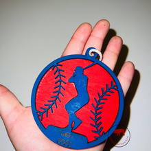 Load image into Gallery viewer, Baseball Wood Ornament - Crimson and Lace LLC
