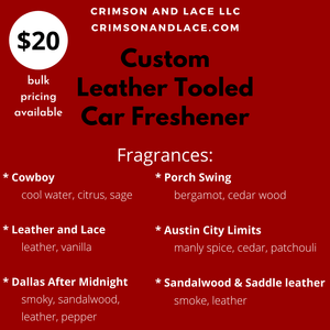 Your Custom Brand | Leather Car Freshener - Crimson and Lace LLC