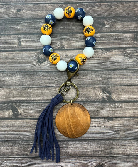 Bee Theme Wooden Beads Wristlet - Crimson and Lace LLC