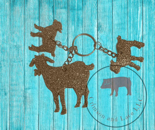 Goat Keychain - Crimson and Lace LLC