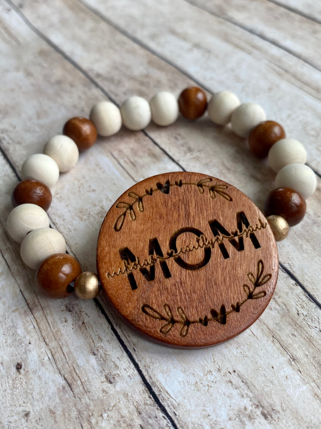 Wooden Beads Bracelet - Crimson and Lace LLC