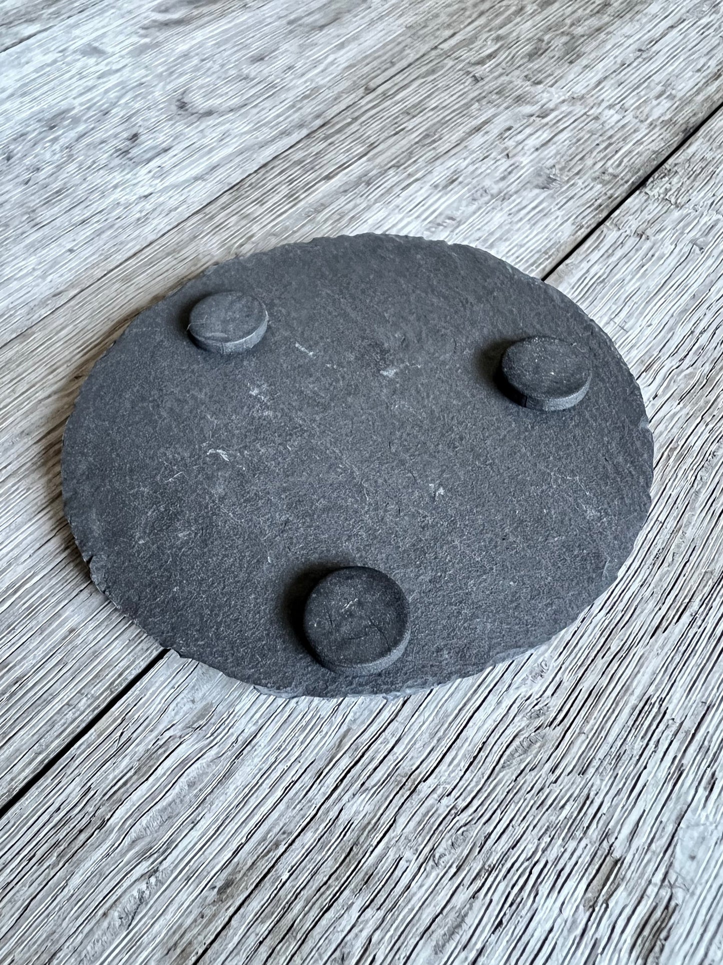 Round Black Slate 4 Piece Coaster Set - Crimson and Lace LLC