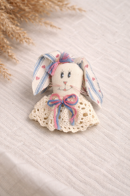 Handmade Brooch Pin, Bunny, Lace Pin - Crimson and Lace LLC