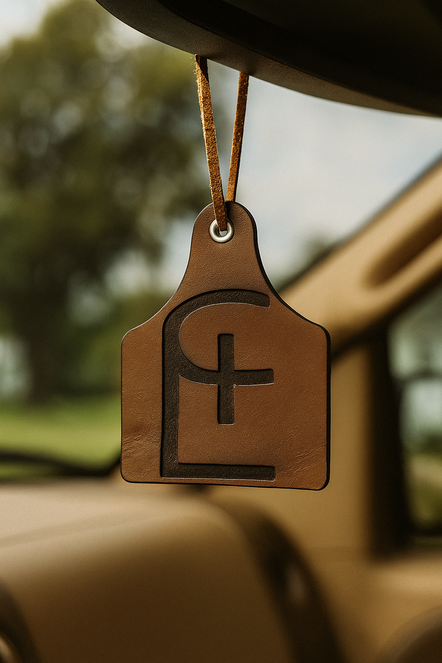 CnL Brand | Leather Car Freshener | Western Scented Hanging Car Air Freshener
