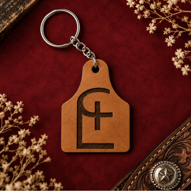 Personalized Leather Keychain | Custom Name or Logo