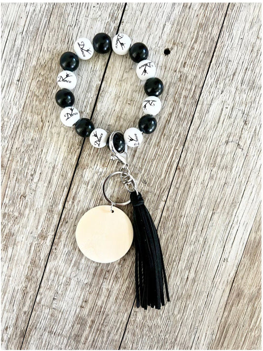 Dance Keychain Wristlet with Tassel - Crimson and Lace LLC