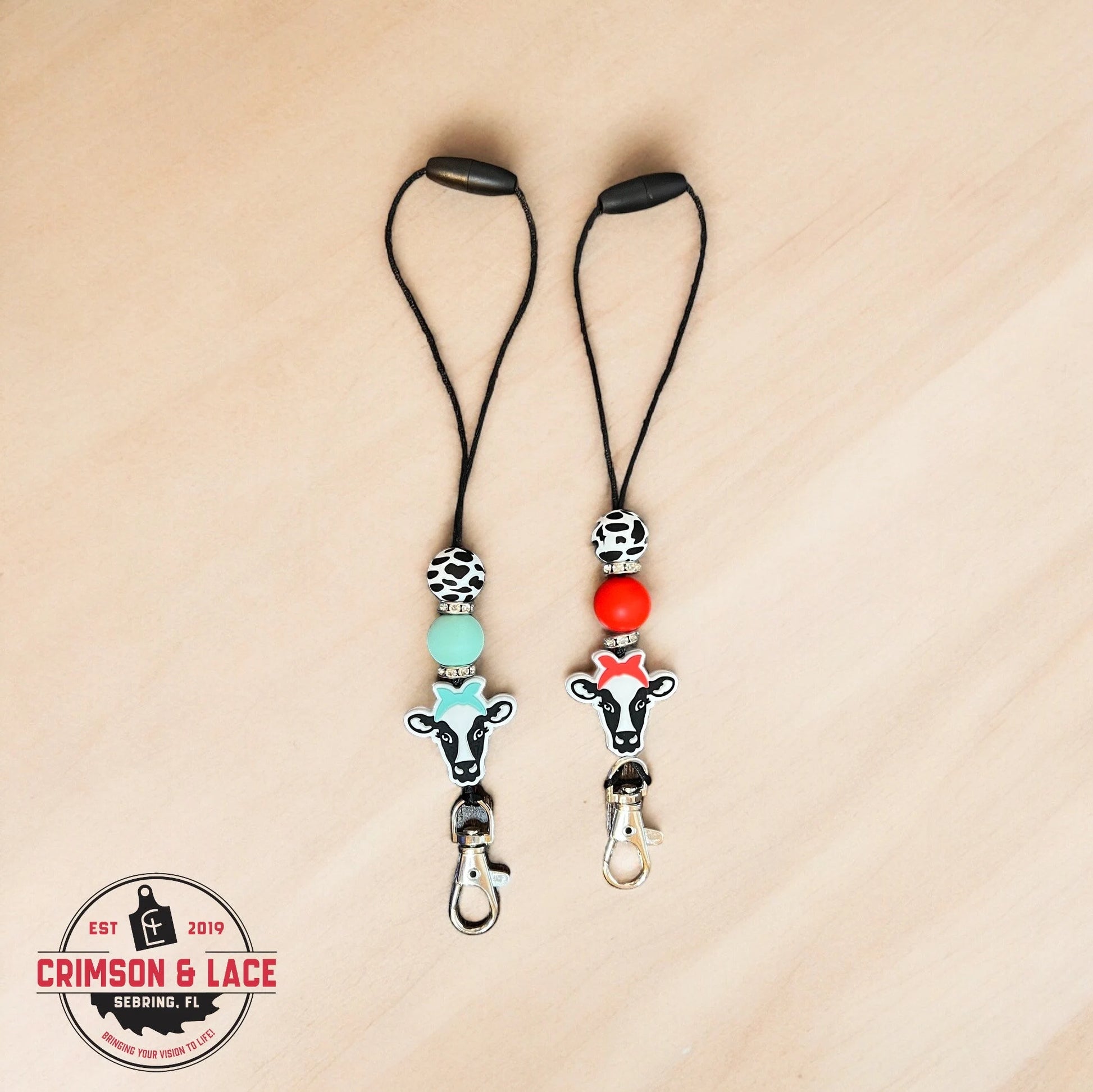 Cow Silicone Keychain | Farm Bag Charm | Rearview Mirror Accessory | Cow Lover Gift - Crimson and Lace LLC