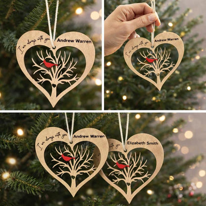 Personalized Wooden Cardinal Memorial Ornament | In Loving Memory Gift | Sympathy Christmas Ornament - Crimson and Lace LLC