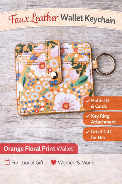 Wallet Keychain Card Holder for Women | Animal Print Faux Leather | ID & Card - Crimson and Lace LLC