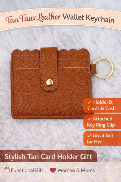 Wallet Keychain Card Holder for Women | Animal Print Faux Leather | ID & Card - Crimson and Lace LLC