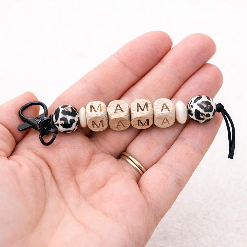 MAMA Beaded Keychain - Crimson and Lace LLC