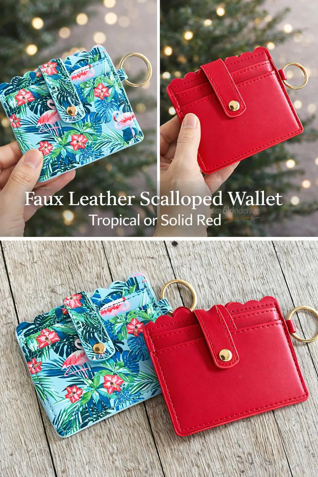 Wallet Keychain Card Holder for Women | Animal Print Faux Leather | ID & Card - Crimson and Lace LLC