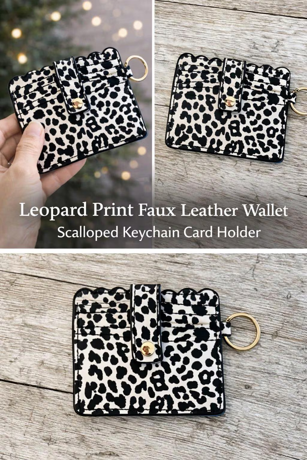 Wallet Keychain Card Holder for Women | Animal Print Faux Leather | ID & Card - Crimson and Lace LLC