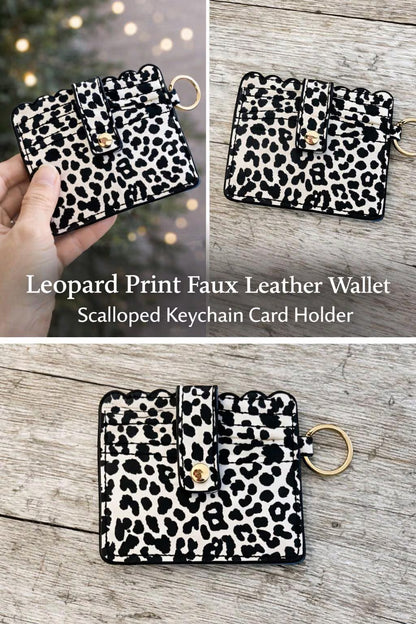 Wallet Keychain Card Holder for Women | Animal Print Faux Leather | ID & Card - Crimson and Lace LLC