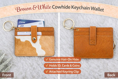 Wallet Keychain Card Holder for Women | Animal Print Faux Leather | ID & Card - Crimson and Lace LLC