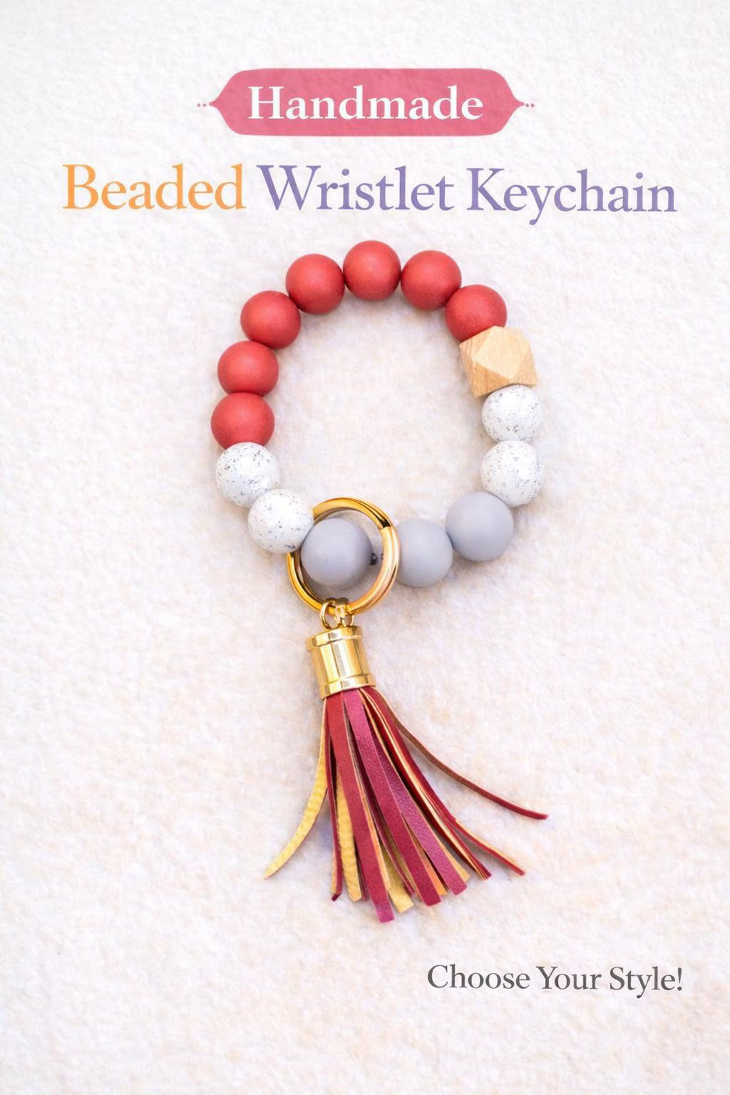 Marble Silicone Beads Wristlet - Crimson and Lace LLC