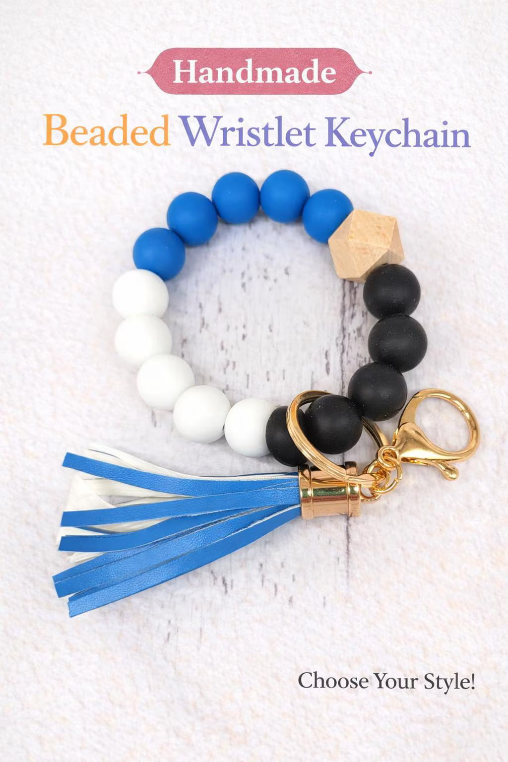 Marble Silicone Beads Wristlet - Crimson and Lace LLC