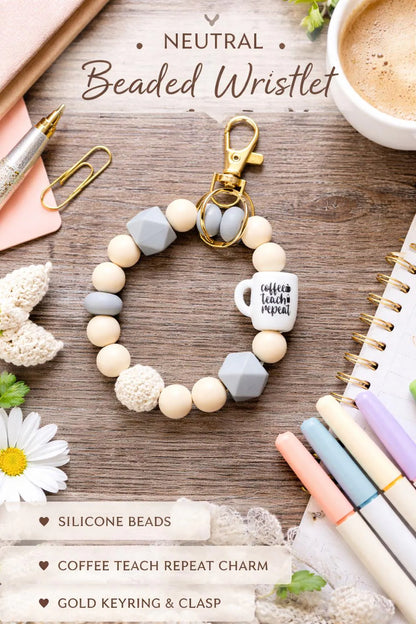 Coffee Teach Repeat Wristlet - Crimson and Lace LLC