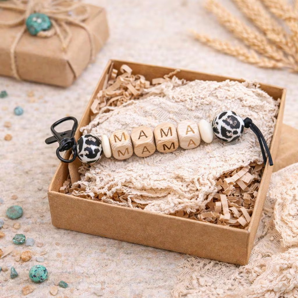 MAMA Beaded Keychain - Crimson and Lace LLC