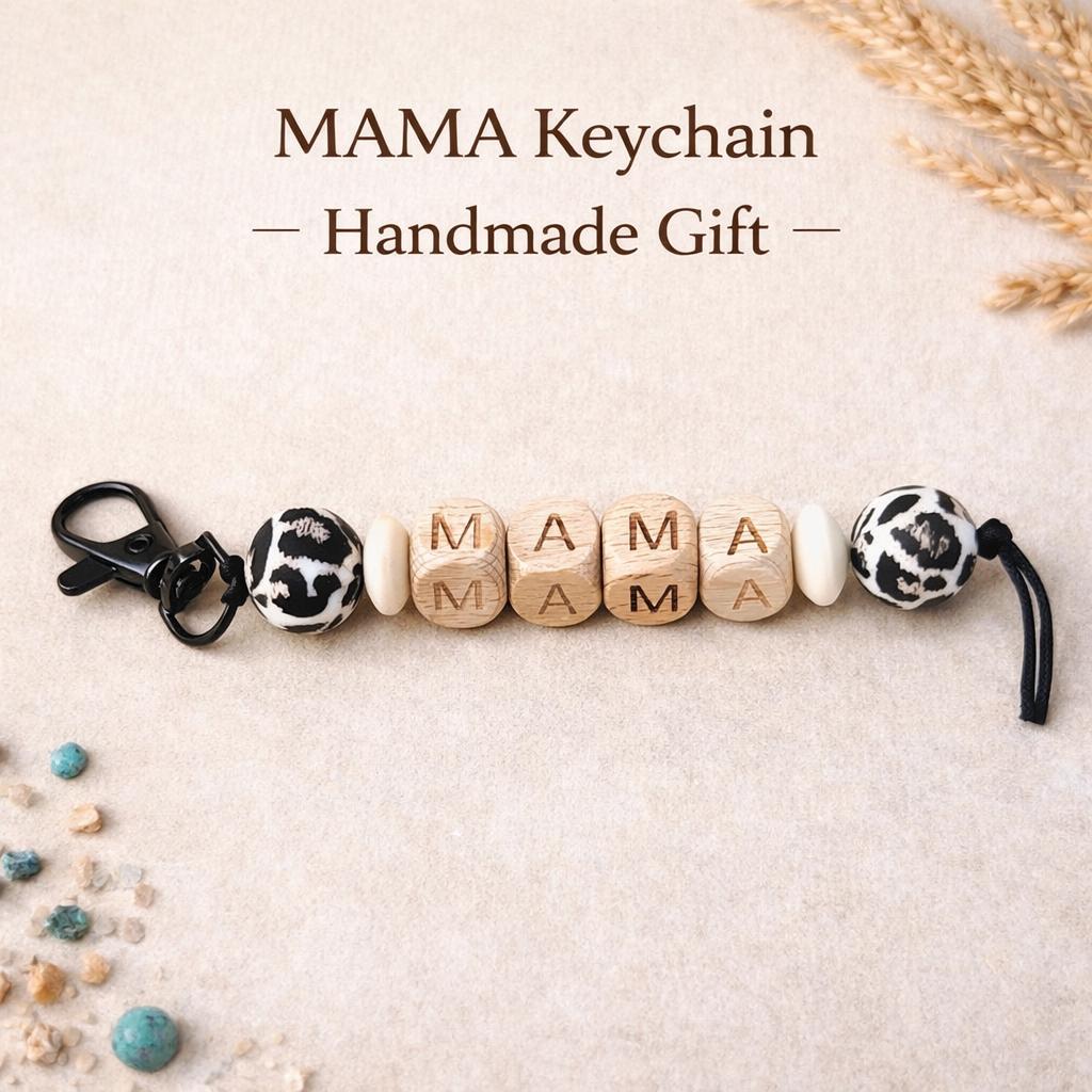 MAMA Beaded Keychain - Crimson and Lace LLC