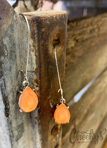 Sparkling In The Sun Peach Earrings - Crimson and Lace LLC