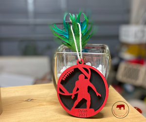 Football Wood Ornament - Crimson and Lace LLC