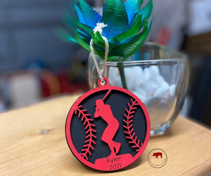 Baseball Wood Ornament - Crimson and Lace LLC