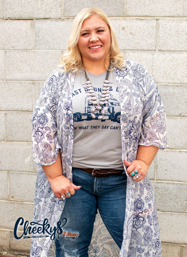 Justine Paisley Blue Belle Duster - Crimson and Lace LLC