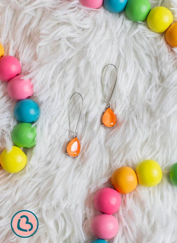 Sparkling In The Sun Peach Earrings - Crimson and Lace LLC