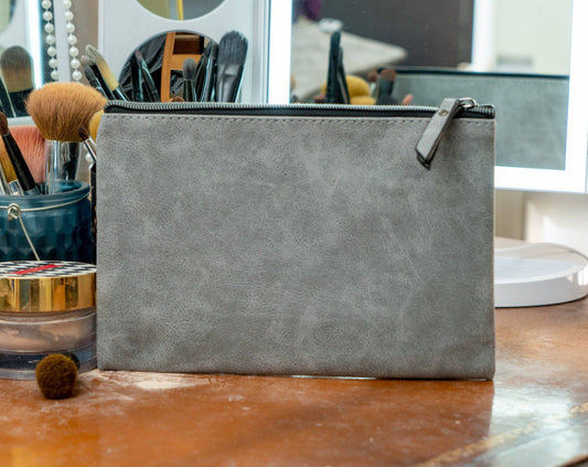 Leatherette Pouch / Makeup Bag - Crimson and Lace LLC