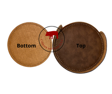 Load image into Gallery viewer, Leatherette Round Coasters - Crimson and Lace LLC
