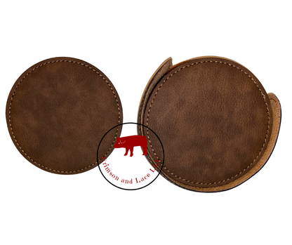 Leatherette Round Coasters - Crimson and Lace LLC