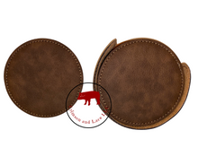 Load image into Gallery viewer, Leatherette Round Coasters - Crimson and Lace LLC
