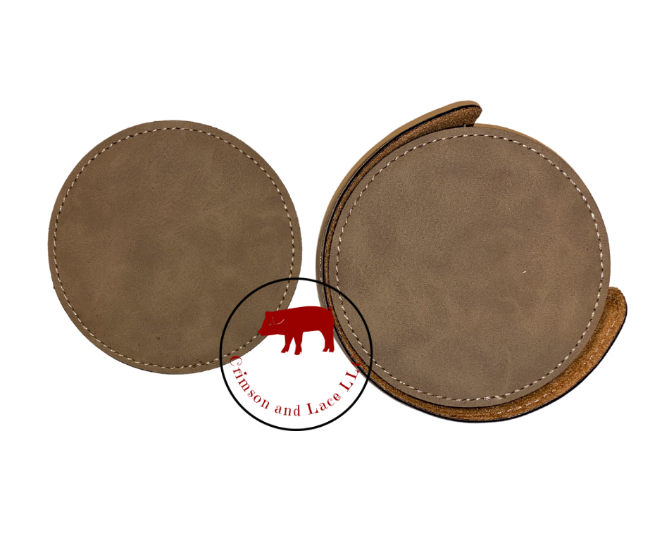 Leatherette Round Coasters - Crimson and Lace LLC