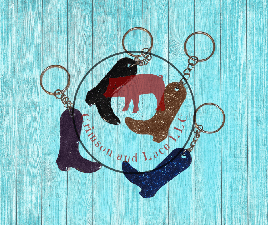 Boot Keychain - Crimson and Lace LLC