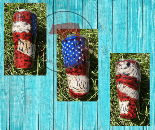We The People | 30oz curved | Distressed - Crimson and Lace LLC