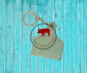Cow Tag Keychain - Crimson and Lace LLC