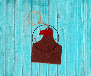 Cow Tag Keychain - Crimson and Lace LLC