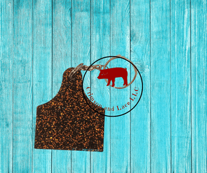Cow Tag Keychain - Crimson and Lace LLC