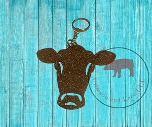 Cow head keychain - Crimson and Lace LLC