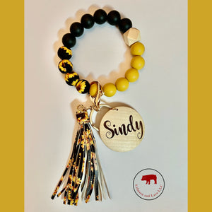 Sunflower Silicone Beads Wristlet - Crimson and Lace LLC
