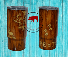 Load image into Gallery viewer, Deer Bow Hunting Woodgrain Tumbler - Crimson and Lace LLC
