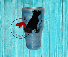 Load image into Gallery viewer, Blue and White Swirl Dog Tumbler - Crimson and Lace LLC
