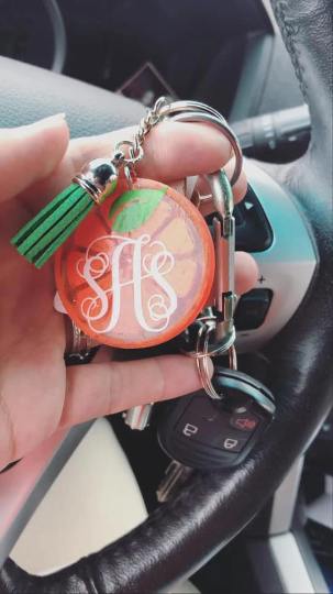 Orange Slice Keychain - Crimson and Lace LLC