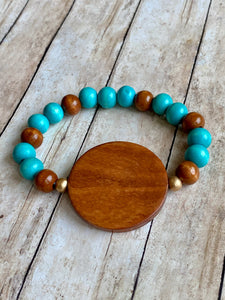 Wooden Beads Bracelet - Crimson and Lace LLC