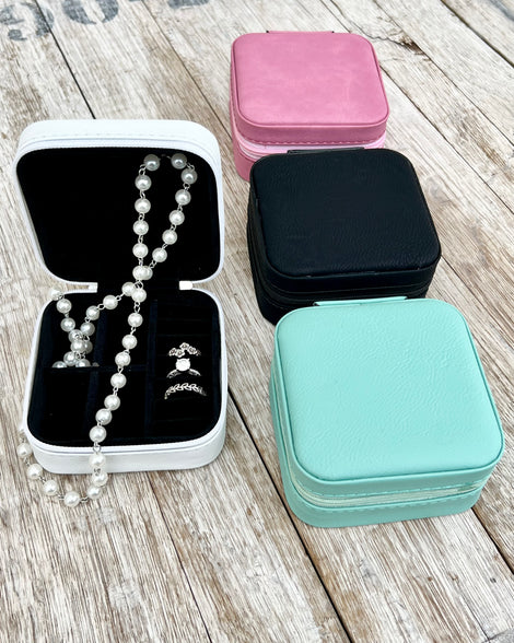 Leatherette Travel Jewelry Box - Crimson and Lace LLC