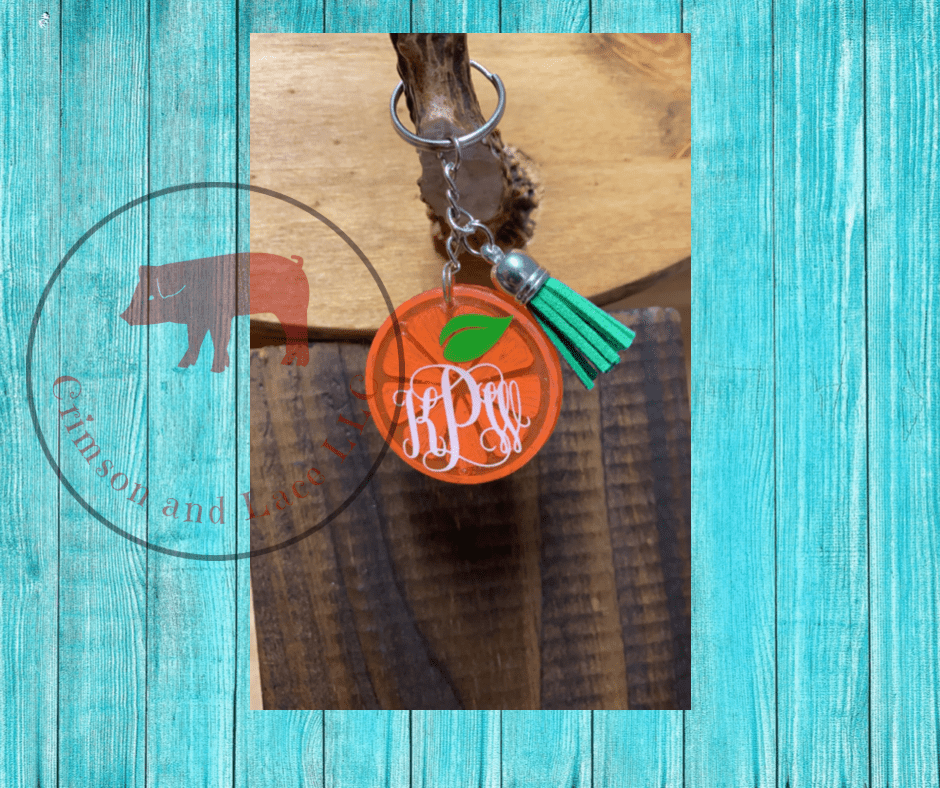 Orange Slice Keychain - Crimson and Lace LLC