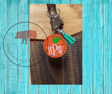 Load image into Gallery viewer, Orange Slice Keychain - Crimson and Lace LLC
