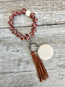 Football Wooden Bead Wristlet - Crimson and Lace LLC